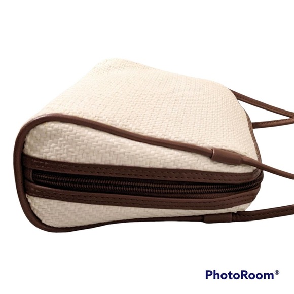 Espirit Cream and Brown Straw Purse  NWOT - Picture 3 of 7